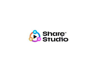 Share Studio Logo brand identity branding corporate identity creative logo graphic designer logo logo design logo designer minimalist logo modern logo music industry play icon player saas logo share startup studio tech logo