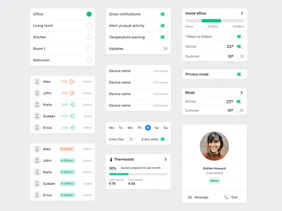 Smart Home App - Design System Overview app design graphic design typography ui ux vector