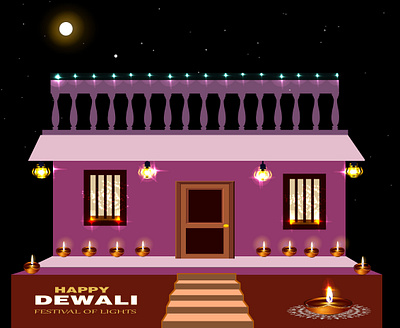 Happy Diwali House branding design graphic design logo vector