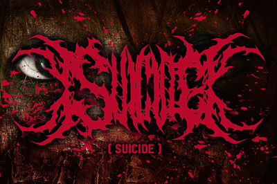 SUICIDE (brutal death metal font #2) apparel black metal clothing death metal display font gothic lettering t shirt tattoos typography vector