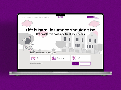 Insurance Co. Landing Page landing page ui design ux design web design