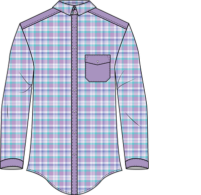 fashion flat trade drawing mens shirt front branding button buttonhole collar graphic design logo placket pocket yoke