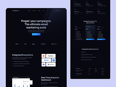 Landing page for SaaS Email Marketing branding design email landing page marketing saas ui ux web design