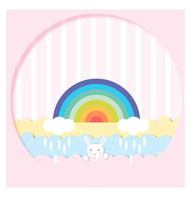 graphic design bunny stripe pink rainbow 3d bunny graphic design pink stripe rainbow