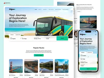 Shiftox - Public Transportation Company bus california car company design graphic design landing losangeles nature public road subway train transport travel travelling ui ux webdesign website
