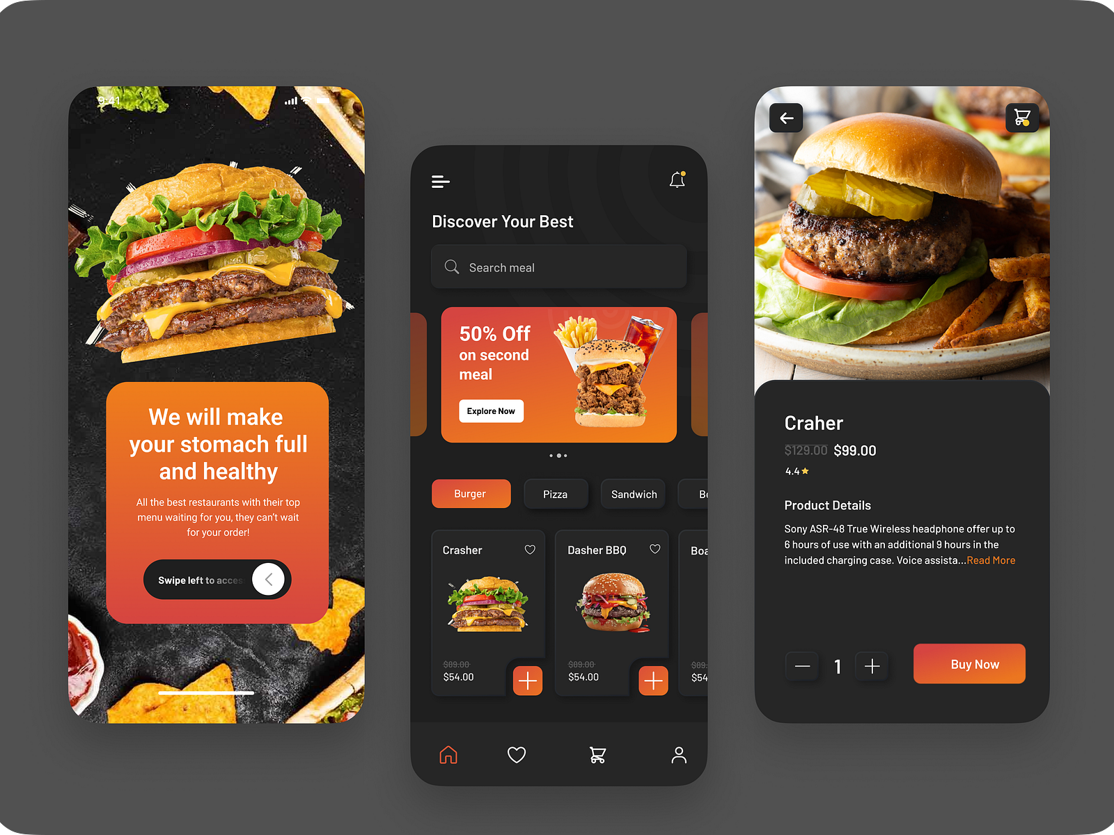 Food delivery app by Amna Ishaque on Dribbble