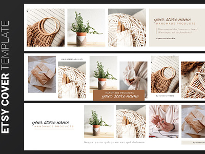 Canva ETSY Banner Template background banner banner template branding canva canva mockup canva template collage etsy profile handwriting photography profile social media template web element