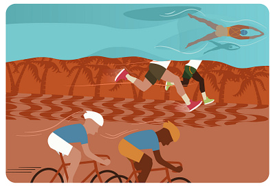 Triatlon brasil brazil copacobana cycling illustration run running sunset swimming triatlon vector vector art vector illustration