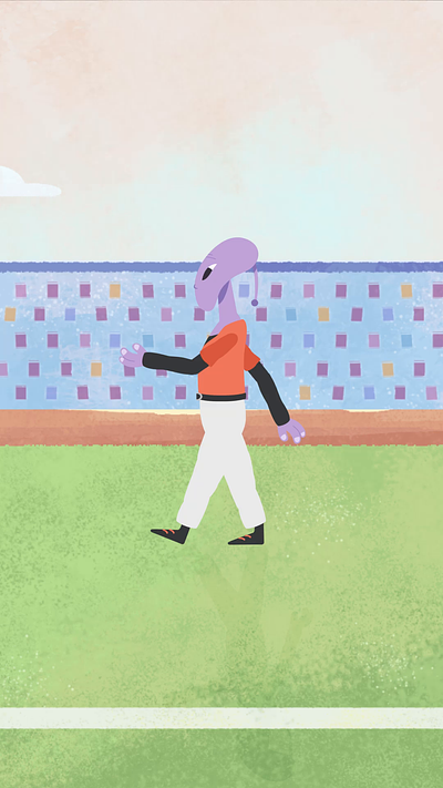 another walk cycle after effects animation ball baseball characterdesign illustration motion sport