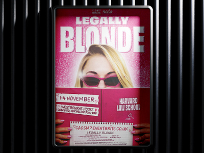 Theatre Poster: Legally Blonde artwork branding design film film poster graphic design logo musical musical poster photoshop poster design theatre design theatre materials theatre poster vector