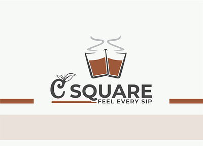 C Square Logo Design | Indian Tea Stall Brand | DesignoFly c square c square logo c2 cup logo brand graphic design tea cup logo brand