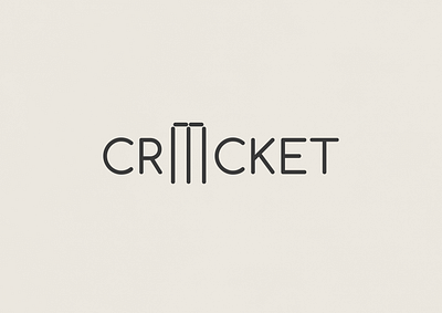 Cricket | Typographical Poster cricket font graphics minimal poster sans serif simple text typography word