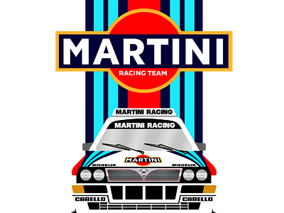 Martini Racing Team Lancia Rally branding design digital art drink f1 sponsor graphic art graphic design illustration lancia logo martini motion graphics motorsport vintage photoshop race rally sponsor motorsport vintage art