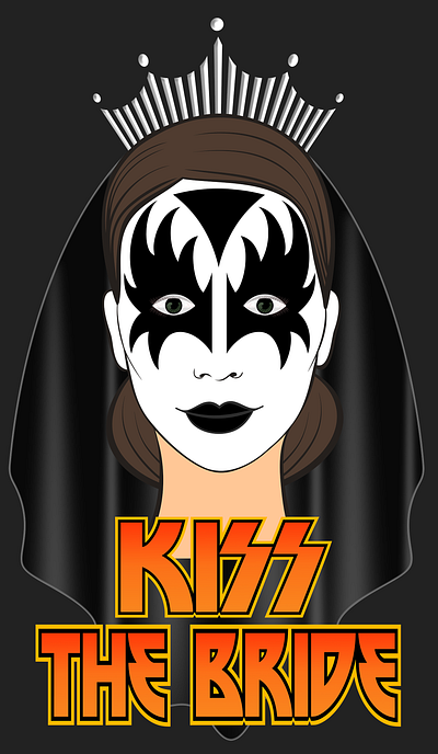 Kiss The Bride branding bride dark design digital art geeknerd gothic graphic art graphic design halloween illustration kiss band logo mash up music rock vector web design