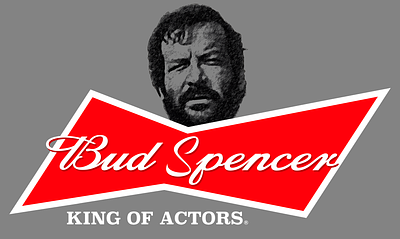 Bud The King Of Actors beer branding bud bud spencer budweiser cinema design digital art geek graphic art graphic design illustration logo mash up parodies pun vector web design