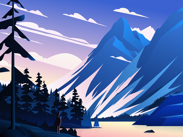 forest light by VIDOR on Dribbble