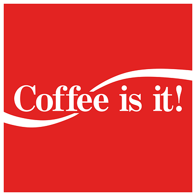 Coffee is it! branding coca cola coffee coke design digital art drink funny art geek graphic art graphic design humor illustration logo mash up nerd parodies web design
