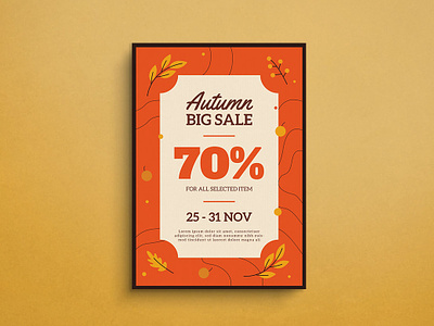 Autumn Big Sale Flyer autumn autumn sale fall flyer graphic design mockup poster promotion sale season template