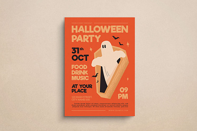 Halloween Party Flyer design flat design flyer graphic design halloween illustration mockup party poster spooky template trick or treat