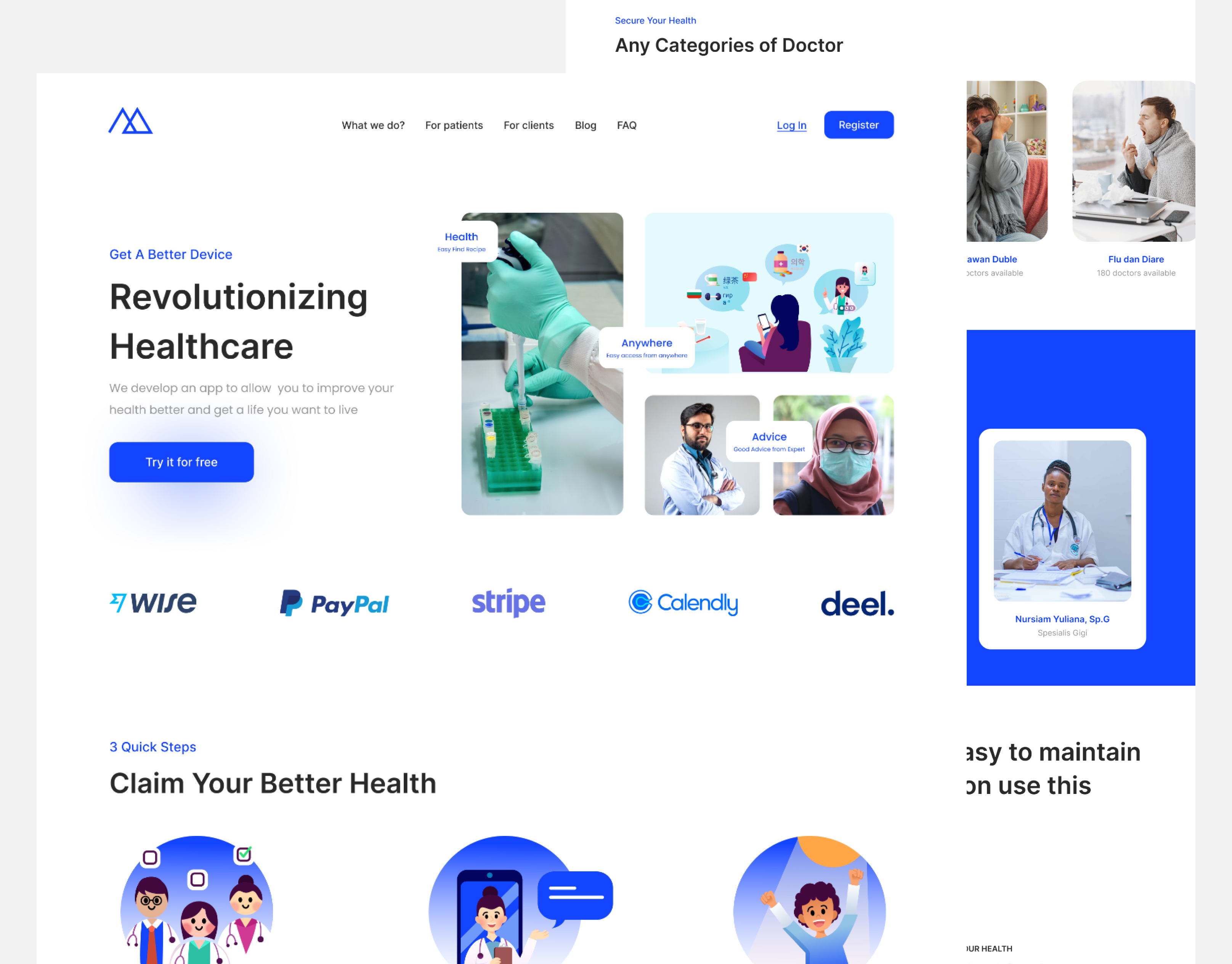 Healthcare - Landing Page branding design illustration landingpage typography ui ux vector website