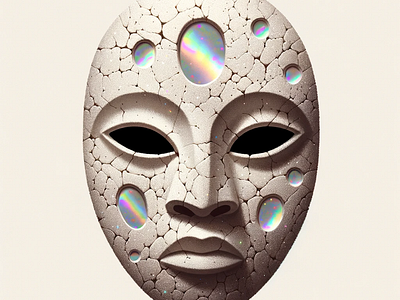 Masque irisé - iridescent mask 3d african art iridescent mask mask