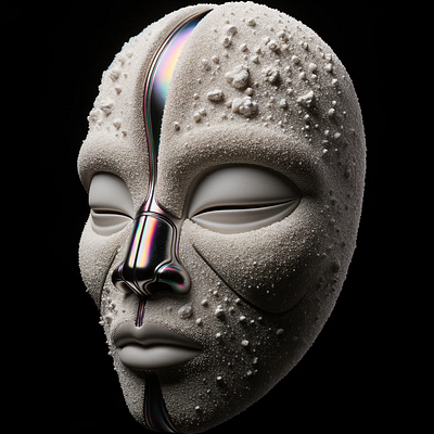 Masque irisé - Iridescent mask human iridescent mask mask masque irisé robot woman