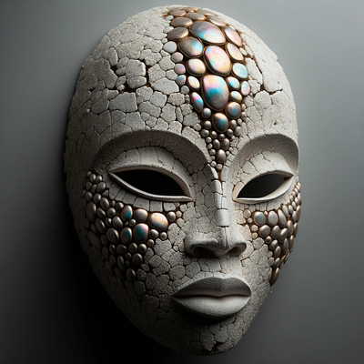 Masque irisé - Iridescent mask 3d cracked face mask iridescent mask mask