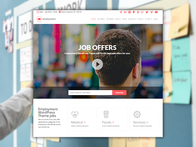 Employment WordPress Theme - Jobs Portal Website Builder animation design graphic design illustration plugins responsive site builder template theme ui web design wordpress