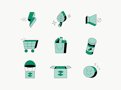 Icons for Zipline icons illo illustration minimal vector