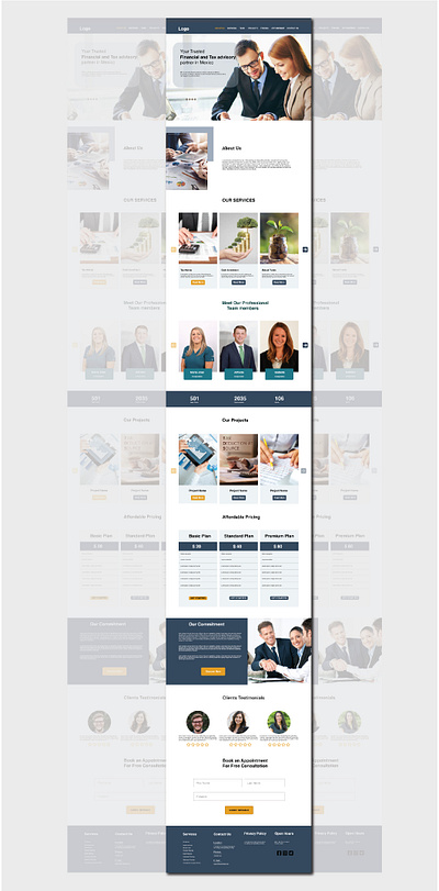 Financial company landing page design branding graphic design ui ux