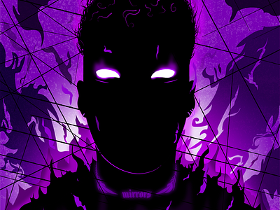 NKN - Shadow black darkness digital art fire illlus illustration illustrator inspiration mirrors nekron nekrox portrait power purple shadow silhouette vector art