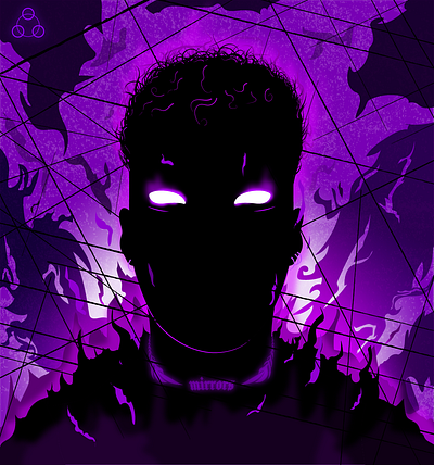 NKN - Shadow black darkness digital art fire illlus illustration illustrator inspiration mirrors nekron nekrox portrait power purple shadow silhouette vector art