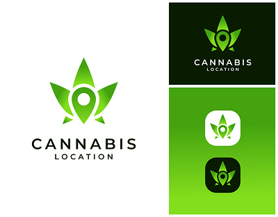 Cannabis Hemp CBD Location Map Logo Design branding cannabis cbd creative design drug find graphic design green hemp illustration location logo logo design map pin search weed