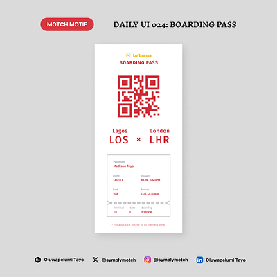 Daily UI 024: Boarding Pass app branding dailyuichallenge design designer graphic design illustration logo ui ux