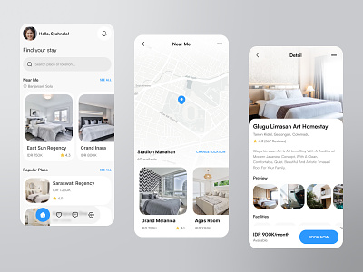 Stay - Dormitory Mobile App app book now clean design dorm dormitory find flat home homes house location map mobile real estate regency sharehome stay ui ux