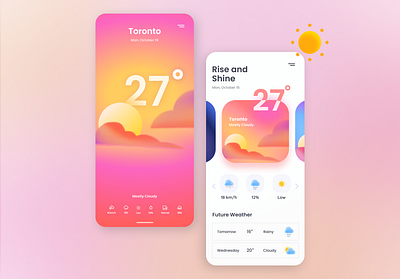 Weather app - Sunrise app design mobile app ui weather app