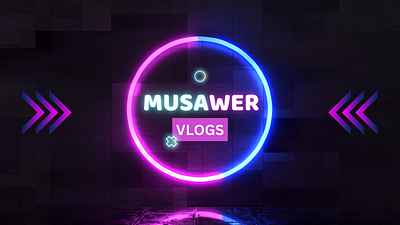 Neon Effect Banner 3d branding graphic design neon effect youtube banner