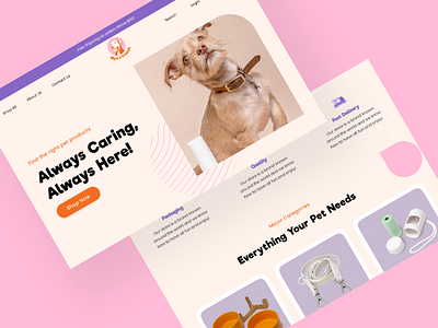 🐶 Pet Care Brand Website animation branding delivery dogs ecommerce illustration logo minimal mobile modern packaging pastels patterns pet pet care pet shop shopify uxdesign web website design