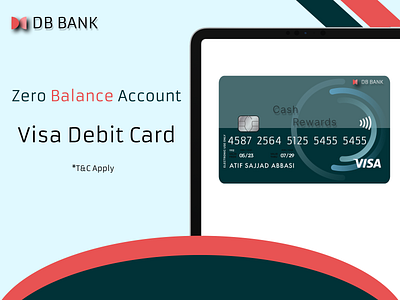 Visa Debit Card Design bank checking credit card db bank debit card design emi finance fixed deposite interest master card pay savings swipe tap ui user experience user interface ux visa