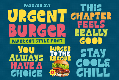 Urgent Burger - Paper Cut Style Font papercutstyle quotes
