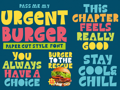 Urgent Burger - Paper Cut Style Font papercutstyle quotes