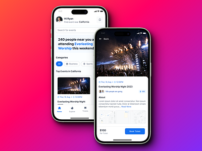 Uni Fi: Event booking app design ui ui ux ui ux design uidesign ux uxdesign