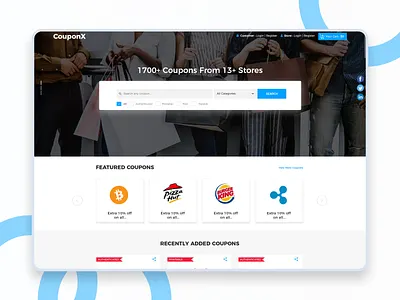 CouponX Website ui coupon design ui uiuxdesign userinterface website