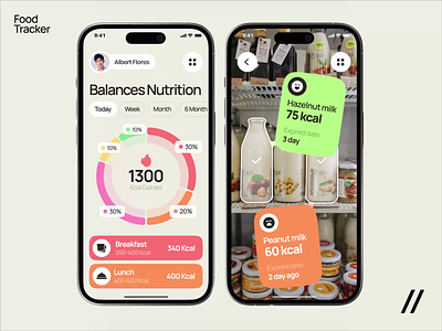 Diet Tracker Mobile iOS App android animation app app design app interaction dashboard design diet health healthcare ios mobile mobile app mobile ui motion online pregnancy tracker ui ux