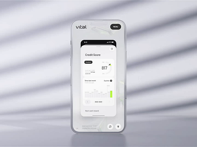 Vital mobile Landing page design by Milkinside 3d ai animation bank card cards finance fintech iphone landing mobile mockup motion simple slider story ui ux website white