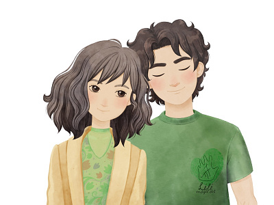 One Love cartoon cgart character characterdesign couple in love cuteart design digitalartist illustration kawaii love portrait