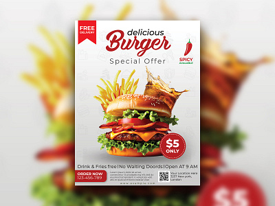 BURGER FLYER DESIGN.... art burger design flyer modern print print design real state resturent