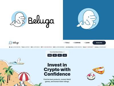 Beluga beluga blockchain brand branding crypto cryptocurrency design elegant finance graphic design illustration logo logotype minimalism minimalistic modern nft token