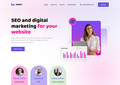 SEO and digital marketing website hero area landing page uiux uiux website