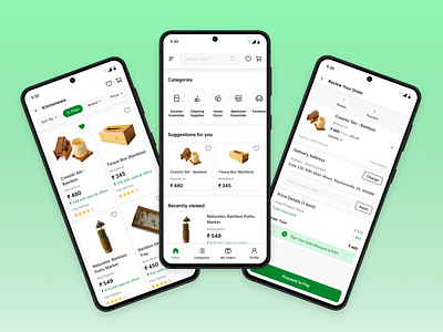 EcoLife ~ An app to buy eco-friendly products app design design thinking designer mobile design mobile interface mobileapp product desigining prototyping ui user experience user interface user reasearch uxui